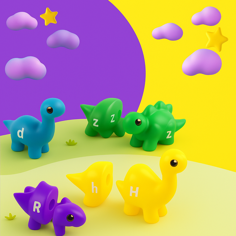 Dino Alfabeto & Números — Jogo de Combinações