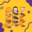 Carro de corrida deslizante, carro de desenho animado de madeira, carro de corrida