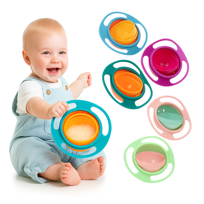 Bowl©-Tigela Infantil Giratória Anti-Queda e + Brinde Especial ✅